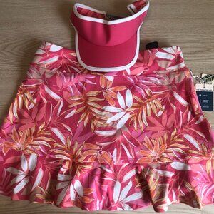 NWT Tommy Bahama stretchy pull-on skort + visor